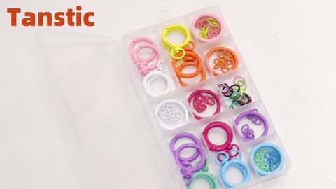 Tanstic 32Pcs Flat Key Ring & Swivel Spring O Ring Kit, Round Spring Snap Hooks Split Key Ring with 20pcs Open Jump Rings and 16pcs Chain for Keyrings Bag DIY Craft(Multicolor)