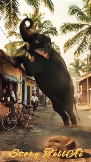 Massive Elephant JUMPS Away From MICE! #wildlife #shorts