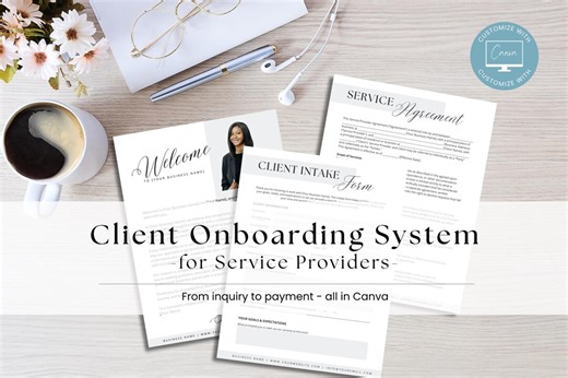 Client Onboarding System for Service Providers | Canva Editable Client Welcome Packet, Intake Form, Contract, Proposal & Email Templates - Etsy