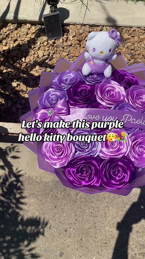 Purple Hello Kitty Bouquet Tutorial for Floral Lovers