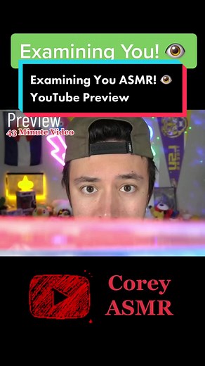 Watch ENTIRE “Examining You ASMR” video on my YouTube Channel! 🔗 Link to video in bio! ♥️ YT: Corey ASMR #fastasmr #coreyasmr #Asmr #asmrsleep #asmrcommunity #asmrvideo #asmrtapping #asmrrelax #fastasmr #mouthsounds #mouthsoundsasmr #chaoticasmr #asmrsound #asmrvids #asmrvid #asmrroleplay #asmrtingles #asmrtingle #asmrtriggers #tingles #tinglesounds #tinglesasmr #asmrscratching #asmrwhispering #asmrwhisper #inaudiblewhisper #asmrasmr #gibiasmr || Examining You ASMR || Eye Exam ASMR || Roleplay 