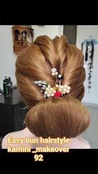 Easy bun hairstyle #hairstyle#hair #model#makeup artist#trendingshorts#trendingreel#song#makeupshots