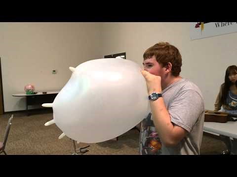 Blowing up a latex glove