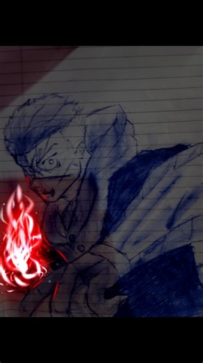 Yuji using black flash artwork #viral #pendrawing #drawing #viral