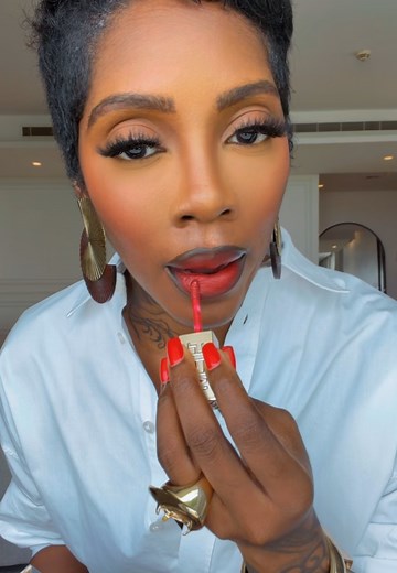 Thank you Queen T @tiwasavage 👑 That hot Nairobi Red by @yembeautyofficial_ looks PERFECT ON YOU ❤️❤️💋 NEW AMBASSADOR UPDATE o🔥🔥🔥 Available www.yembeauty.com Almost sold out