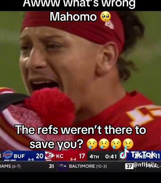 Cry baby mahomes 😂 #nfl #Mahomes #Bills #JoshAllen