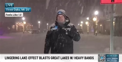 LIVE: Senior National Correspondent Justin Michaels reports from Michigan as lake-effect snow brings whiteout conditions. Some areas have already seen more than a foot of snow. Watch coverage on our TV app: streamtwc.com | The Weather Channel