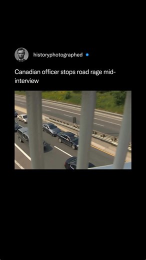 In July 2015, Ontario Provincial Police Constable Graham Williamson was giving an interview to CBC News when a road rage incident occurred behind him. Williamson paused the interview to calmly command the drivers to return to their vehicles, which they did, before resuming his interview. Credit: @cbcnews | History In Pictures