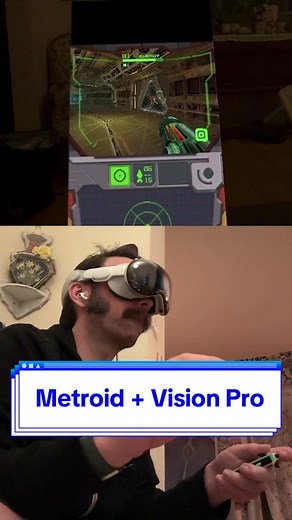 What’s it like to play Metroid Prime Hunters in an Apple-approved emulator for iOS — Delta, in this case — on a Vision Pro? #apple #visionpro #nintendo #vr #emulation