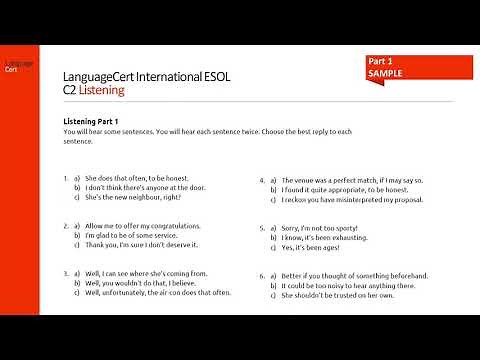 LanguageCert International ESOL Exploring C2 (Mastery) Listening