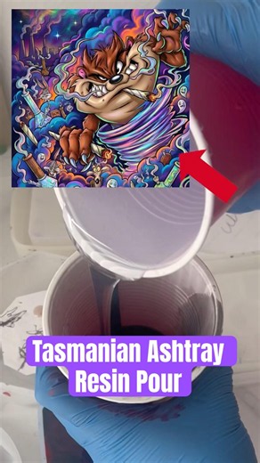 DIY Tasmanian Devil Resin Ashtray🔥 #resinart #resinpour #tasmaniandevil #looneytunes