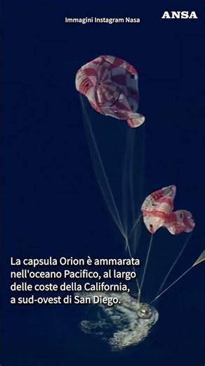 Artemis II, the spectacular splashdown of the Orion capsule #ansa #news