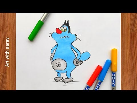 How to draw Oggy- Oggy and the Cockroaches-in easy steps for , beginners | Art with aarav