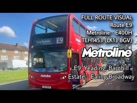 FULL ROUTE VISUAL | E9: Yeading, Barnhill Estate - Ealing Bdy | Metroline E40H - TEH1453 (LK13 BGV)