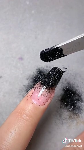 Black Glitter Nail Design Tutorial