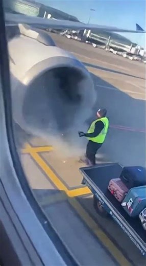 Worker makes critical error near jet engine #shocking #shorts