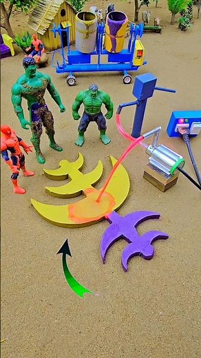 Mini water pump science project with ten big large arrows yellow & purple concrete mixer diy tractor