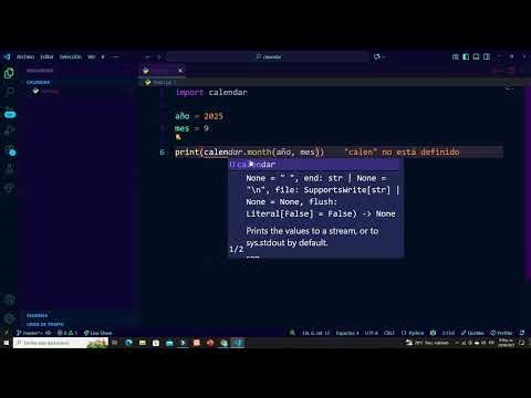 CALENDAR EN PYTHON