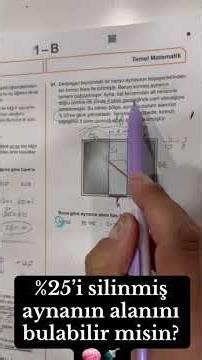 “%’i silinmiş aynanın alanını bulabilir misin? 🧠🚿 #3DTürkiyeDenemesi” #yks #tyt #lgs #kpss