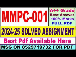 MMPC 001 solved assignment 2024-25 || mmpc 001 solved assignment 2025 || ignou MBA mmpc1 2025