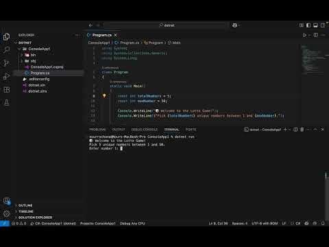 Lottery Game using C# Console Application