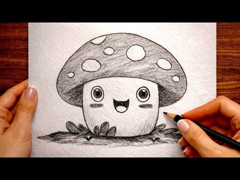 Cute Mushroom Drawing Step by Step | Easy Pencil Art🖌️🎨