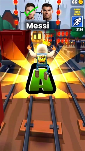 Messi vs Ronaldo in Subway Surfers ⚡ GOAT Battle Who Wins? #shorts #shortsfeed #subwaysurfers #viral