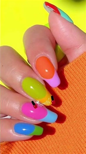 colour block nail design #naildesign #nailart #fashiontrends #koreanstyle #colorblocking #anuholic