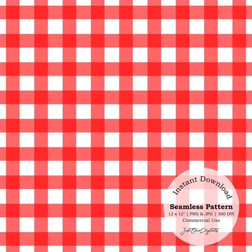Light Red Gingham Seamless Pattern, Sublimation Designs—checkered Pattern Printable Digital Download for Fabric, Crafts & Scrapbooking - Etsy