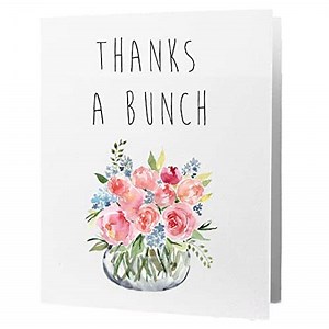Thanks A Bunch Spring Thank You Greeting Card Set,Gift for Friend,Easter Card,Floral Spring Card,Flower Card,Mother's Day Card Made in USA (1 Single Card)