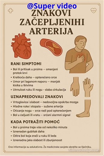 Začepljene arterije - ne zanemarujte ove znakove ⚠️ Pročitajte Opis!