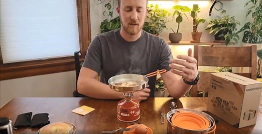 25 PCS Stainless Steel Compact Camping Cookware Mess Kit