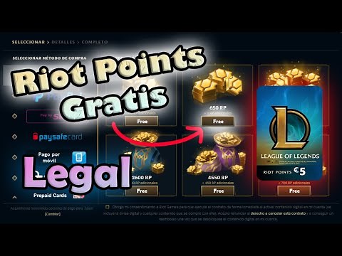 Como conseguir Riot Points GRATIS y LEGAL + Truco 102 puntos