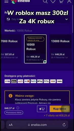 Mega polecam tą stronke💕Robuxy o pół ceny taniej!! #roblox #robux