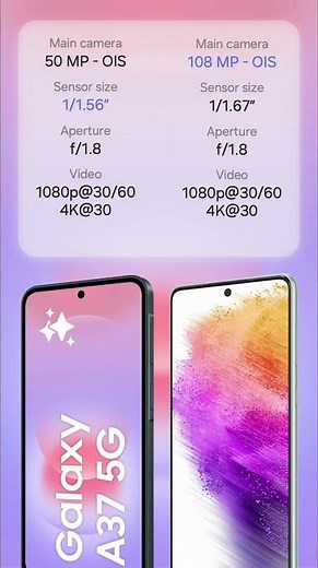 Comparison: Galaxy A37 vs Galaxy A73 #Galaxy #GalaxyA73 #GalaxyA37 #Android16