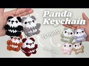 NO-SEW EASY panda keychain in 15 mins! - Beginner friendly amigurumi tutorial #beginnercrochet