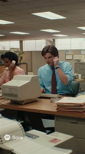 AI's Idea of an 80s Office Environment #shorts #ai #retro #nostalgia #sora2