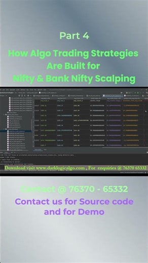 Part 4 How Algo Trading Strategies Are Built for Nifty & Bank Nifty Scalping #darklogicalgo