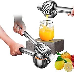 Lemon Squeezer Stainless Steel Heavy Duty Manual Juicers, Lemon,Lime, Orange, Grapefruit and Citrus Fruit Handheld Lemon Juicer Extra Large Size