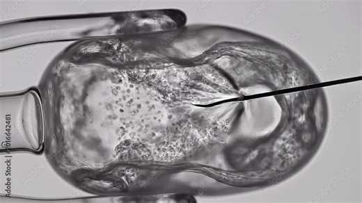 Scientific Lab Micromanipulation of Human Egg Cell for Fertility Research