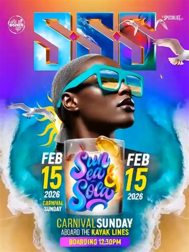 The ONLY cruise I’ll be on for Kayak Mas 2026📌📌📌 ☀️🌊 S.S.S - Sun Sea & Soca 🌊☀️ 📆 - Sunday February 15th 2026 🕰️ - 1pm 🚢 - Aboard Kayak Lines 📍- Harvey Vale Port Carriacou CARRIACOU CARNIVAL SUNDAY - The most talked about cruise to hit Kayak Mas 2026 🎟️ This Will Be A TICKET ONLY Event 🎟️ Tickets Online - https://www.go2fete.com/event/sss.html Ticket Outlets * Ann - Wayne’s Bar ( Hillsborough ) * Di _Specialist * Nicole - RSG supermarket ( Harvey Vale ) * Kadia - RJ'S computer service