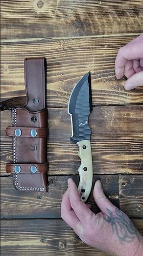 10” Handmade Tracker Hunting Knife w Camel Bone Handle & Sheath, Full Tang 1095C High Carbon Steel
