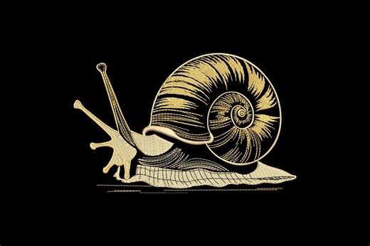 Garden Snail Machine Embroidery Design, Nature Insect Pattern, Vintage Line Art File, Instant Download - Etsy