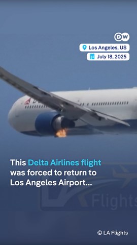 Boeing engine catches fire during take-off