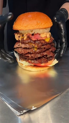 Monster 6-Layer Burger: The Ultimate Meat Challenge!