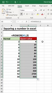 Learn How to Square a Number in Excel (Excel 2025 Tutorial) | Excel Formula for Squaring Numbers – S