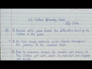 2.5 Father Returning Home :- BRAINSTORMING/complete exercise (Class12 English)‪@itsokforall‬