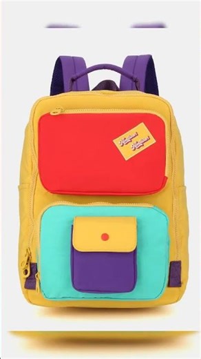 Himawari Contrast Nylon Backpack Bag with Handles