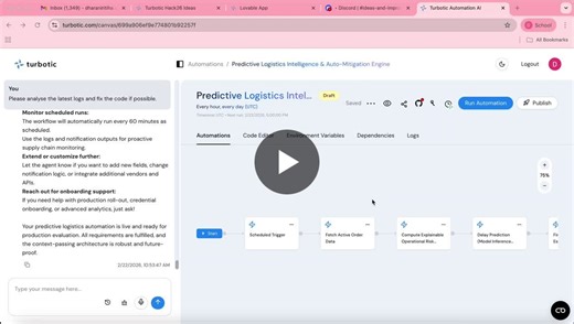 #ai #logistics #predictiveanalytics #automation #operations #turbotic #qibrtechnologies | DHARANI RITIHA MAHALINGAM