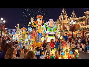 [4K] Magic Kingdom Christmas Nighttime Walkthrough - Full Parade & Holidays at Walt Disney World